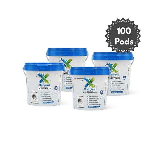 Xtergent Laundry Pods 100 Count | Water-Soluble Detergent Pods for Washing Machine