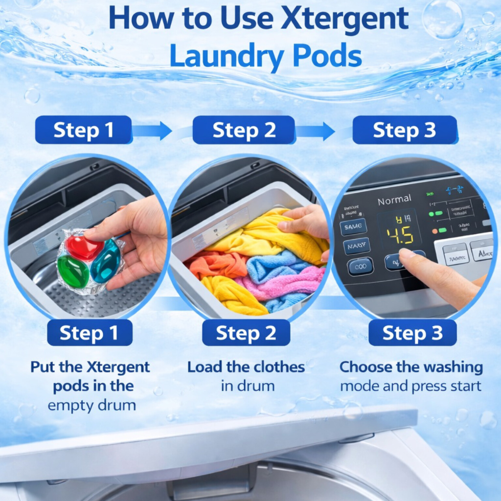 Xtergent Laundry Pods| Water-Soluble Detergent Pods for Washing Machine